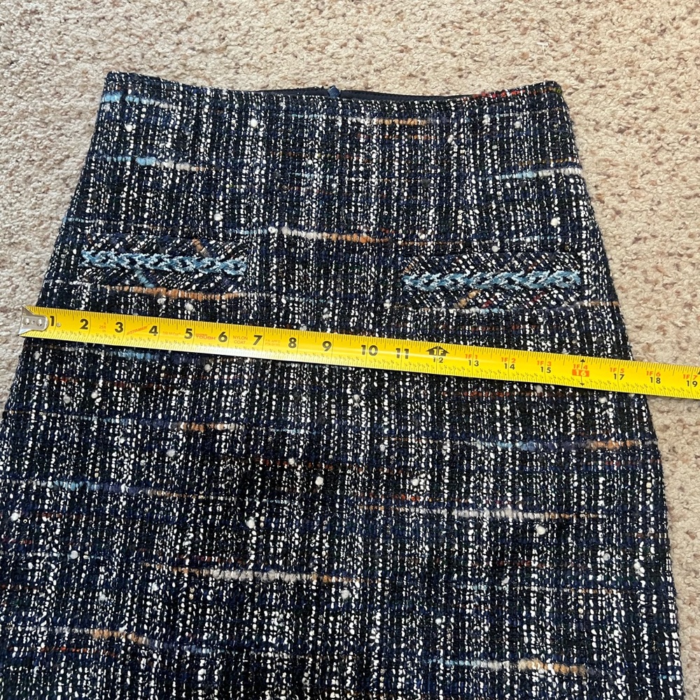 SANDRO Paris Marietha Navy Blue Tweed Mini SKIRT Preppy Old Money Academia SZ‎ 2 - Picture 4 of 12